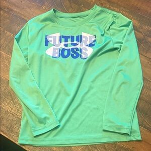 Under Armour Kids 'Future Boss' Green Long Sleeve Tee